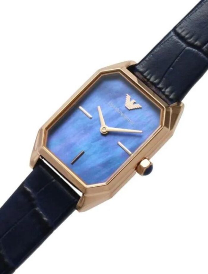 BAND COLOUR Blue BAND MATERIAL Leather BAND WIDTH 14 Millimeters BEZEL FUNCTION Others BEZEL MATERIAL Stainless Steel BRAND Emporio Armani CALENDAR TYPE No Calendar CASE DIAMETER 24 Millimeters CASE MATERIAL Stainless Steel CASE THICKNESS 7 Millimeters