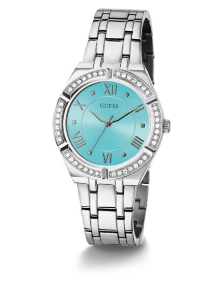 Product: GW0033L7 Dial Finish: Sunray Case Material: Stainless Steel Band Color: Silver Tone Buckle/Clasp: Pilot Buckle Case Color: Silver Tone Case Size: 36mm Dial Color: Blue Watch Movement: Analog