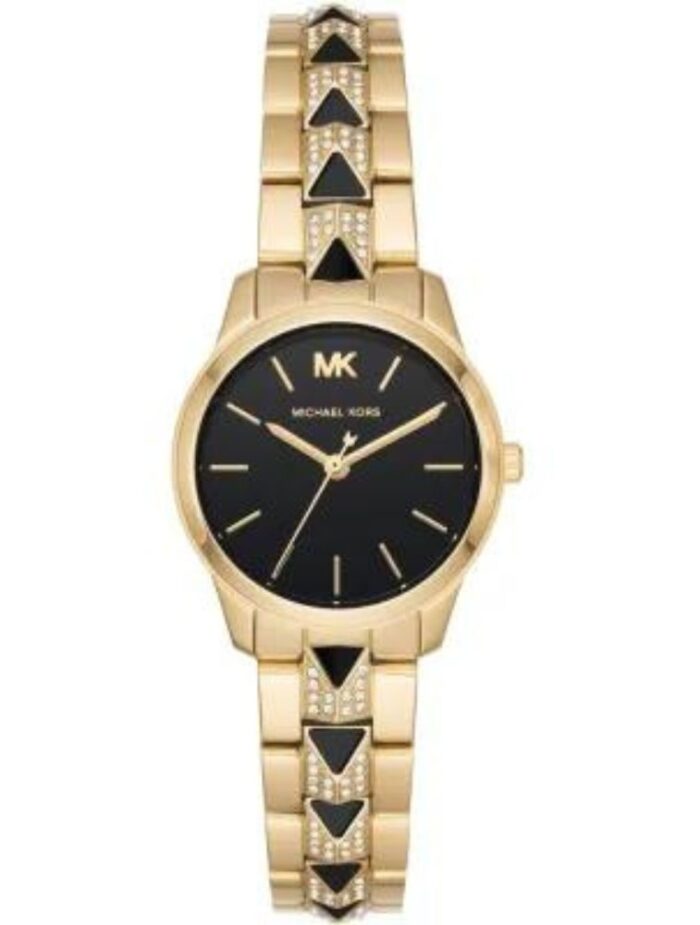 BRAND Michael Kors MODEL NUMBER MK6672 BAND WIDTH 14 Millimeters BEZEL MATERIAL Stainless Steel BAND MATERIAL Stainless Steel CASE DIAMETER 28 Millimeters CASE MATERIAL Stainless Steel CASE THICKNESS 8 Millimeters CLASP Double Locking Fold over Clasp DIAL COLOUR Black CRYSTAL MATERIAL Mineral DISPLAY TYPE Analog CASE SHAPE Round ITEM WEIGHT 61 Grams BAND COLOUR Gold PART NUMBER MK6672 MOVEMENT Quartz