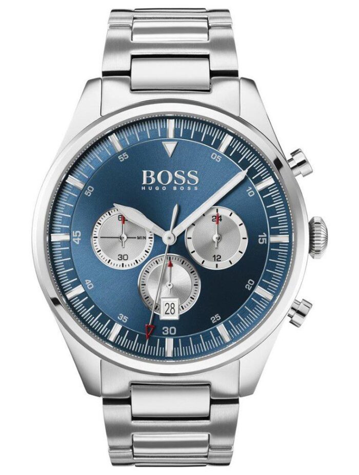 montre hugo boss pour homme pionr blue dial silver ss steel watch 1513713 prix maroc casablanca fes marrakech